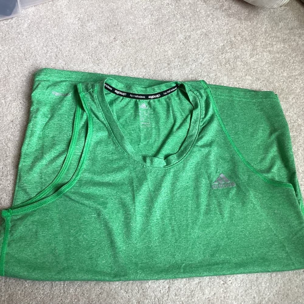 Adidas Climalite  Keeps you dry workout tank top in light Kelly green
